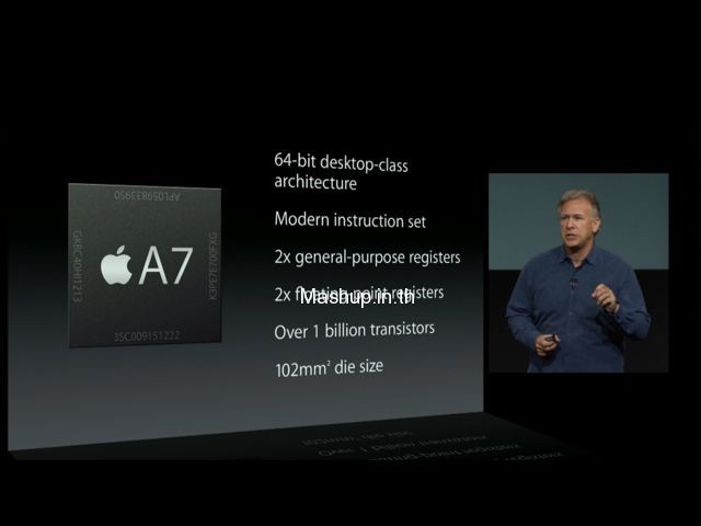 ผสาน 3  พลัง CPU A7, iOS 7 และ Application แบบใหม่ 64 Bit